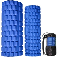 Комплект йога роликов 2 штуки (синий) 25х8.5см, 33х14см ЭВА/АБС B31263-2